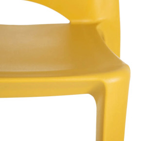 4 chaises jaune design en résine empilable, Eco