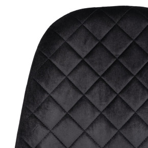 Lot de 4 chaises en velours noir damier métal doré, Rainbow