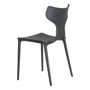 4 chaises anthracite en résine empilable, Lyo