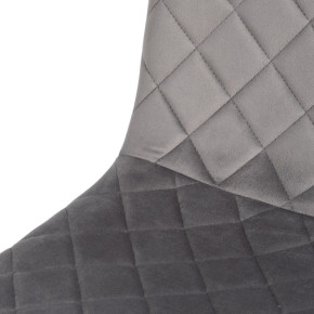 Chaise en velours gris damier métal noir, Cosy