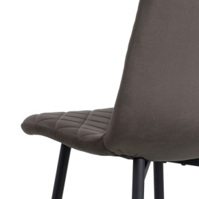 Chaise en velours marron damier métal noir, Cosy