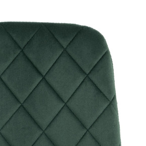 Chaise en velours vert bronze damier métal noir, Cosy