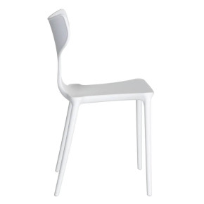 4 chaises blanche en résine empilable, Lyo