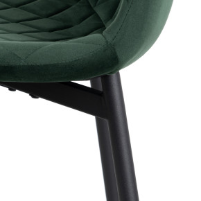 Chaise en velours vert bronze damier métal noir, Cosy