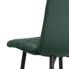 Chaise en velours vert bronze damier métal noir, Cosy