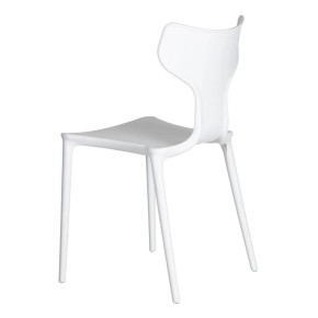 4 chaises blanche en résine empilable, Lyo