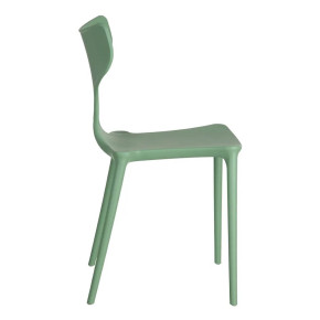 4 chaises vert pale en résine empilable, Lyo