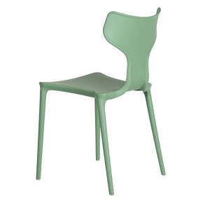 4 chaises vert pale en résine empilable, Lyo