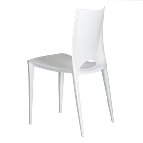 4 chaises design en résine blanc empilable, Eco