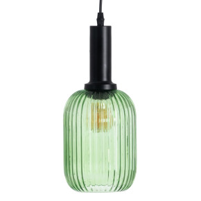 Suspension en cristal vert transparent D14cm, Eleana