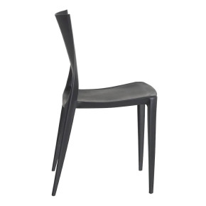 4 chaises design en résine anthracite empilable, Eco