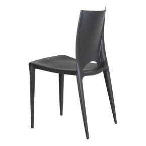 4 chaises design en résine anthracite empilable, Eco