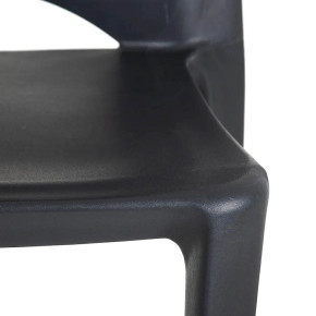 4 chaises design en résine anthracite empilable, Eco