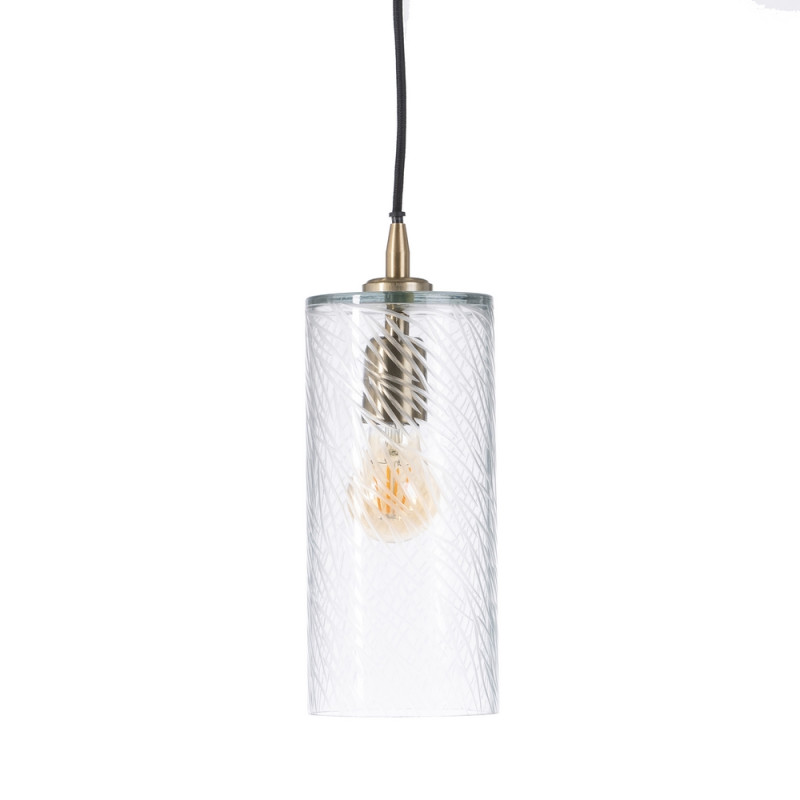 Suspension cristal transparent et métal diamètre 12cm