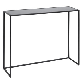 Lot de 2 consoles en aluminium noir et verre, Padady