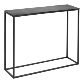 Lot de 2 consoles en aluminium noir et verre, Padady