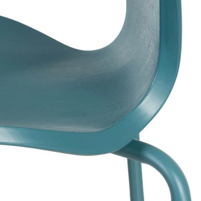 4 chaises en résine bleu canard design empilable