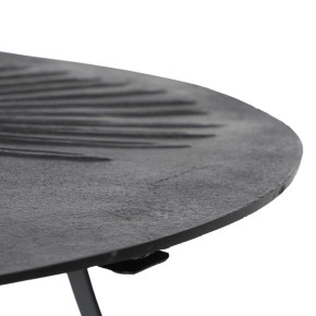 Table basse ronde en aluminium noir et métal diamètre 80cm. Ilos