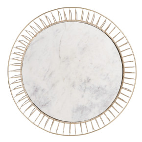 Table basse ronde en marbre blanc, métal doré diamètre 72cm, Syby