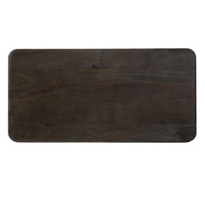 Table basse rectangulaire en bois de manguier noir et naturel, Hiba