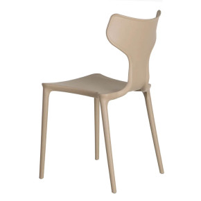 4 chaises taupe en résine empilable