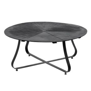 Table basse ronde en aluminium noir et métal diamètre 80cm. Ilos