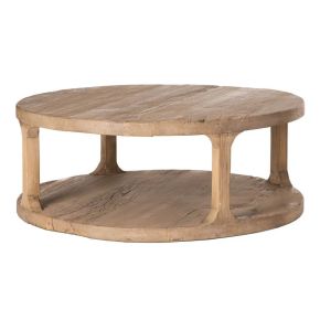 Table basse en bois d'orme D105cm, Sybil