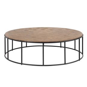 Table basse ronde en bois et métal D120cm, Jymi