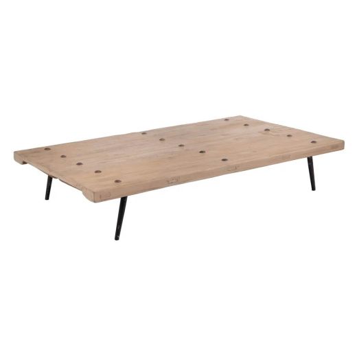 Table basse en bois d'orme rectangulaire, Milyo