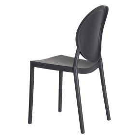 Lot de 4 chaises en résine anthracite design empilable, Victoria