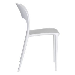 Lot de 4 chaises en résine blanche design empilable, Rain