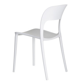 Lot de 4 chaises en résine blanche design empilable, Rain