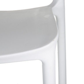 Lot de 4 chaises en résine blanche design empilable, Rain