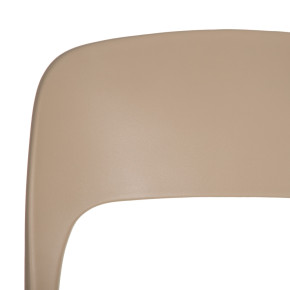 Lot de 4 chaises en résine taupe design empilable, Rain