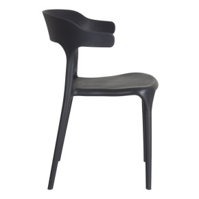 Lot de 4 chaises en résine anthracite design empilable, Holla