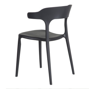 Lot de 4 chaises en résine anthracite design empilable, Holla