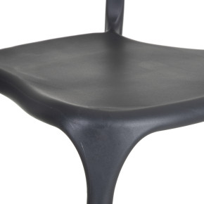 Lot de 4 chaises en résine anthracite design empilable, Holla