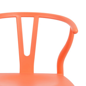 Lot de 2 chaises en résine orange et bois d'hêtre avec accoudoir, Megane