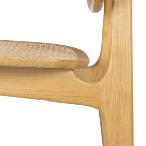 Chaise en bois d'orme massif naturel et tressage, Imap