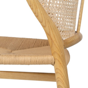 Chaise en bois d'orme massif naturel et tressage, Vinta