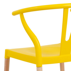 Lot de 2 chaises en résine jaune et bois d'hêtre avec accoudoir, Megane