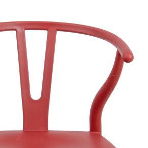 Lot de 2 chaises en résine rouge et bois d'hêtre avec accoudoir, Megane