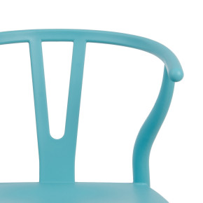 Lot de 2 chaises en résine turquoise et bois d'hêtre avec accoudoir, Megane