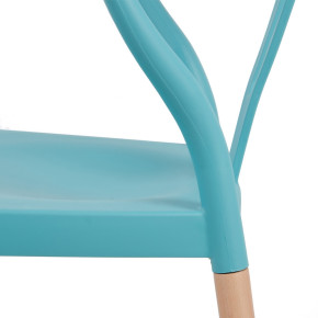 Lot de 2 chaises en résine turquoise et bois d'hêtre avec accoudoir, Megane