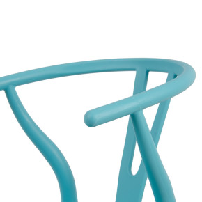 Lot de 2 chaises en résine turquoise et bois d'hêtre avec accoudoir, Megane