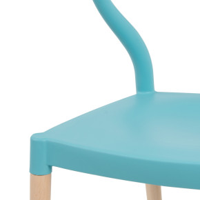 Lot de 2 chaises en résine turquoise et bois d'hêtre avec accoudoir, Megane