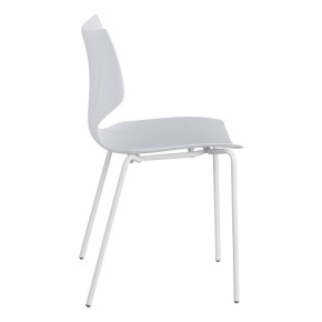 Lot de 4 chaises en résine blanche design empilable, Lorry