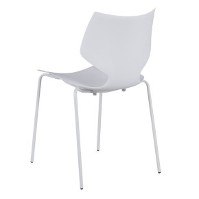 Lot de 4 chaises en résine blanche design empilable, Lorry