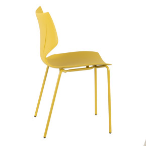 Lot de 4 chaises en résine jaune design empilable, Lorry