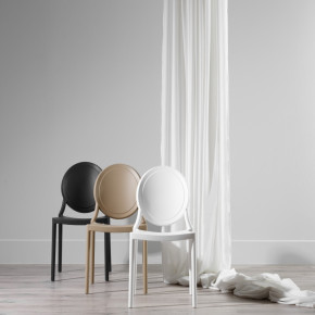 Lot de 4 chaises en résine blanche design empilable, Victoria